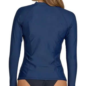 NWT Hurley Navy Blue Long Sleeve Rash Guard‎ Shirt UPF 50+ UV Protection Small thumbnail 3