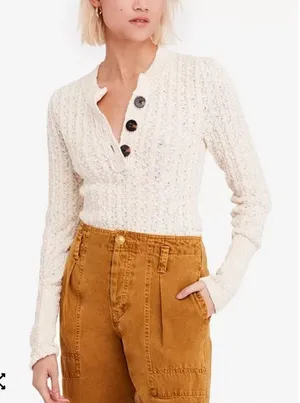 ❤️Free people All My Friends Knit Henley thumbnail 1