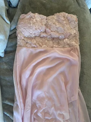 Foreign Exchange Vintage baby Pink sequins fairy chiffon layered strapless dress thumbnail 8