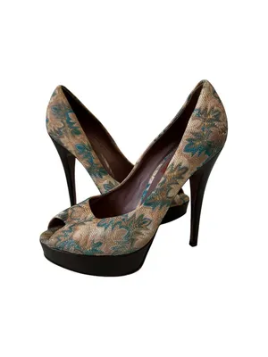 MISSONI Multicolor Patterned Platform Heels Size 38.5/8.5 thumbnail 3