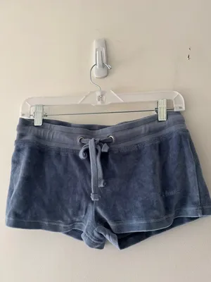 NEW!! Iets Frans Urban Outfitters‎ Mini Blue Velvet Shorts thumbnail 2