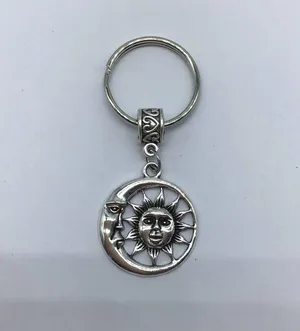 New sun and moon silver or gray dangle keychain thumbnail 8