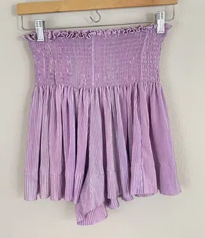 Queen of Sparkles Smocked Waist Lilac‎ Mini Shorts Size XS thumbnail 1