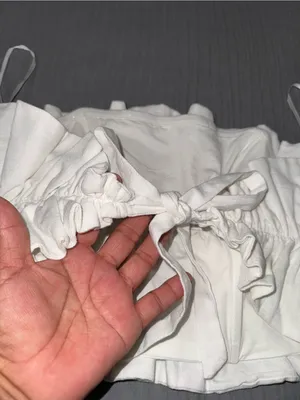 Selfie Leslie Off-Shoulder Ruffle Crop Top in Cream thumbnail 6