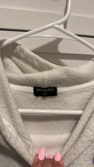 White fox hoodie thumbnail 3