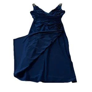 Ralph Lauren Navy Blue Ruched Sleeveless Rhinestone Stretch‎ Sheath Dress Size 4 thumbnail 5