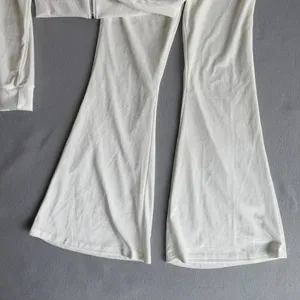 Women's Two Piece Casual Jogger Set with Cropped Full Zip Jacket Size L #260620 thumbnail 3