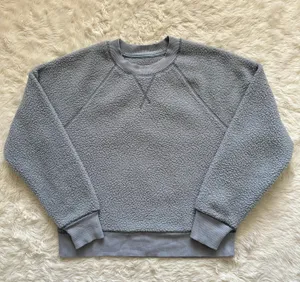 Everlane Sweatshirt ReNew Fleece Raglan Long Sleeve Crewneck Smoke Light Blue M thumbnail 4
