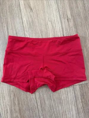Fleo Red Women's Bike Shorts with Logo Patch thumbnail 2