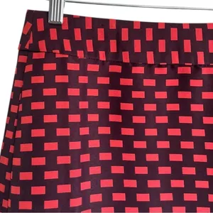 LOFT Red & Black Geometric Print A-Line Mini Skirt Size 6 Career Office Chic thumbnail 7