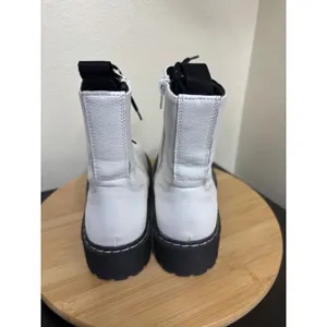 Sincerely Jules Combat Moto Boots 7.5 Harley White Black Lace Up Lug Sole thumbnail 8