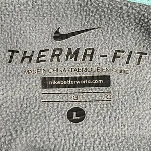 Nike Therma-Fit Hoodie Womens L Gray Mint Fleece Pullover Thumbholes Sweatshirt thumbnail 4