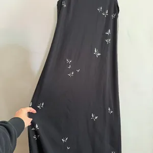 VIRGO 2 90s Vintage Y2K Vintage Black Mesh gown with Sparkly Butterflies Size 8 thumbnail 3