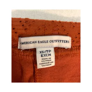 Women American Eagle Flare Laser Cut Crochet Boho Festival Pants Orange Size XS thumbnail 7