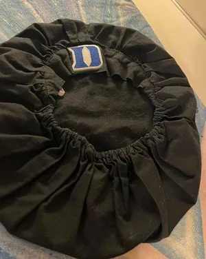Duke Black Bouffant Scrub Cap with Logo Patch thumbnail 1