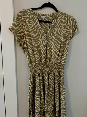 Rails Tan Zebra Print Midi Dress thumbnail 1