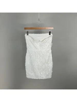Altar'd State White Floral Embroidered Strapless Mini Dress Size M Romantic thumbnail 3