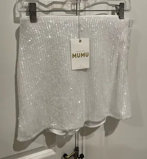 Show Me Your Mumu White Sequin Skort thumbnail 1