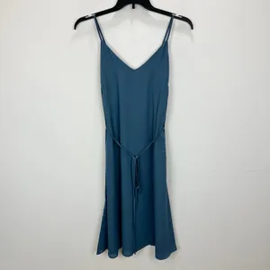 NEW Lulus Dusty Blue Tie Back Slip Mini Dress Adjustable Straps Chiffon Small thumbnail 2