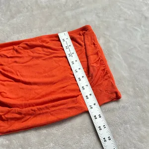 LNA Clothing Tube Top Women's Small Orange Ruched Side Rounded Hem Ribbed NWOT thumbnail 6