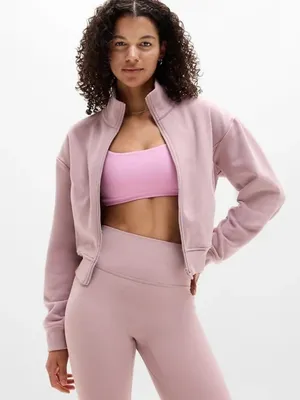 New Athleta XL Forever Fleece Track Jacket Blush Pink X-Large Regular thumbnail 1