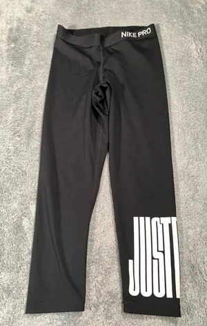 Nike cropped Black Leggings just do it thumbnail 1