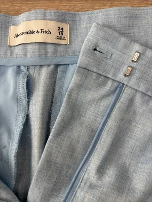 Abercrombie & Fitch Pleated Shorts Light Blue Women Size 18 thumbnail 3