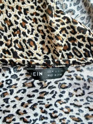 SHEIN Leopard Print One Shoulder Bodysuit Size M Animal Print Sleeveless Top thumbnail 3