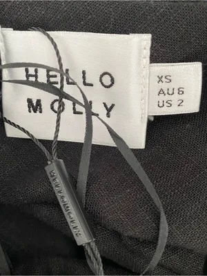 Hello Molly NWTs Black Linen Blend Maxi Skirt with White Trim size XS thumbnail 4
