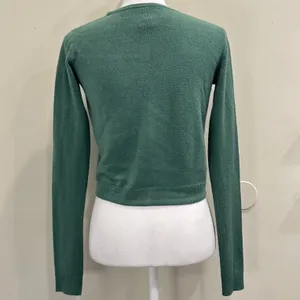 Clueless Movie Merch Sage Green Cropped V-Neck Button Front Cardigan Sweater XS thumbnail 5