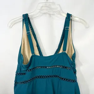 Swimsuits For All Plus‎ Size 18 One Piece Swimsuit Teal Blue Lattice Cut Out 353 thumbnail 7