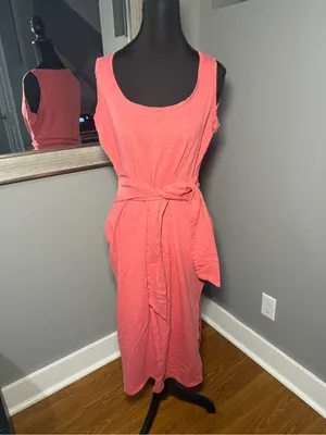 Lauren Ralph Lauren Preppy Lightweight Slub Jersey Tie-Waist Midi Dress 10. thumbnail 2