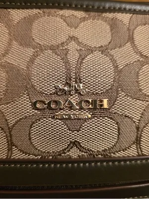 Coach Khaki Signature Canvas Tote with Chocolate Trim thumbnail 5