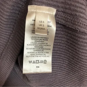 Free People We the Free Rib Purple Long Sleeve Cowl Split Back Sweater Small thumbnail 4