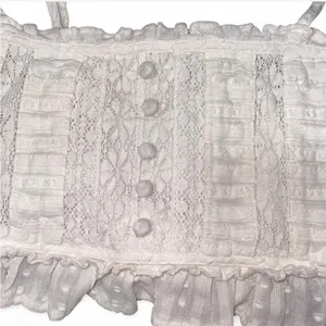 American Eagle Super Cropped Ruffle Top thumbnail 2