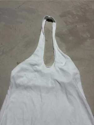 Fabletics White Halter swim coverup terry cloth dress large thumbnail 2
