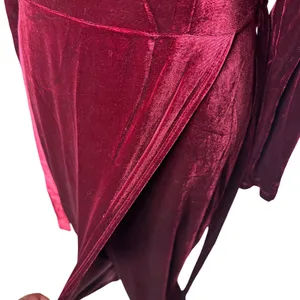 Windsor Dark Red Velvet Maxi Dress L Gothic Romance Formal Gown thumbnail 7