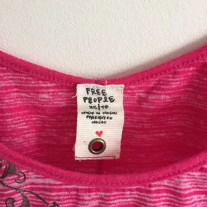 Free People Vintage Y2K Pink Stripe Gold Metallic Floral Girly Short Sleeve Tee thumbnail 5