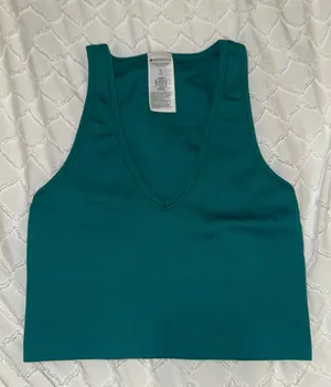 Athleta Ribbed Tank Racerback Green thumbnail 1
