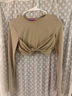 Edikted Cropped Long Sleeve Tan thumbnail 2