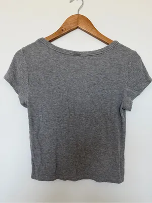 Love Charm Classic Scoop Neck Gray Women's Top thumbnail 3