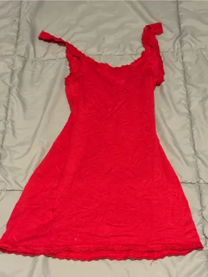 SO Red Lace-Trim Slip Dress (XS) thumbnail 1