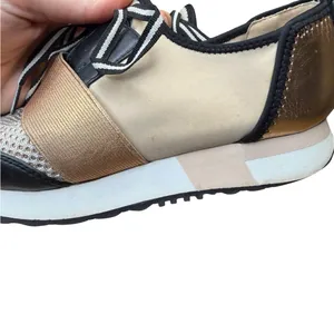 👟✨ Steve‎ Madden Antics Metallic Strap Lace-Up Sneakers Gold Black 7.5 ✨👟 thumbnail 2