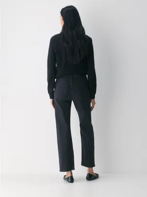 Aritzia Denim Forum Arlo High Rise Straight Jeans Black 27 thumbnail 3