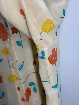 90s Vintage Beverly Rose Floral Button Up Blouse Retro Mod‎ Scandinavian thumbnail 5