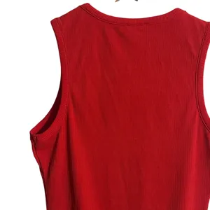 Le Lis Sleeveless Ribbed Bodysuit Womens M Red One Piece Tank thumbnail 4