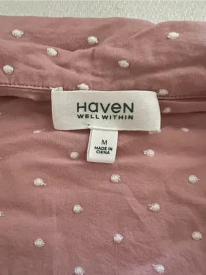 Haven well within Pink Polka Dot Button-Front Pajama Top and bottom thumbnail 2