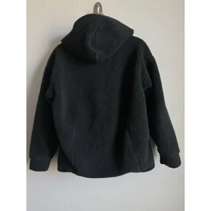 Fabletics Black Teddy Lotta Cocoon Sherpa Zip Hoodie Jacket XS Oversized Warm thumbnail 2