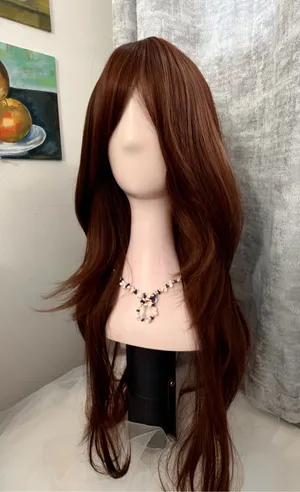 The auburn 65cm Long Straight Layered Middle-Part Capless Wig for Women thumbnail 1