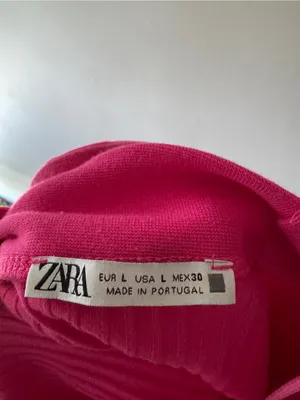 Zara Hot Pink Ribbed‎ Cross Halter Crop Top Knit Tank thumbnail 5
